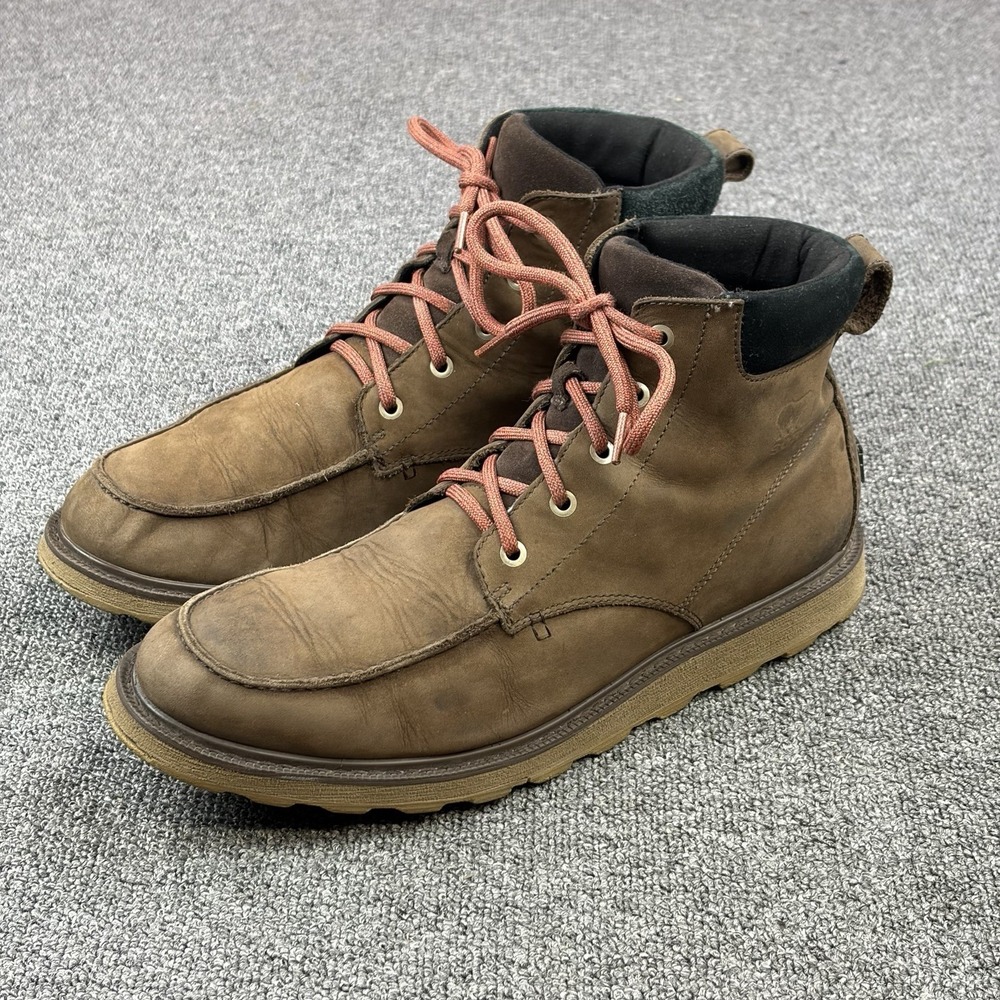 Sorel Madson Moc Toe Boots Mens 12 Brown Leather NM2290-238 Waterproof Chukka